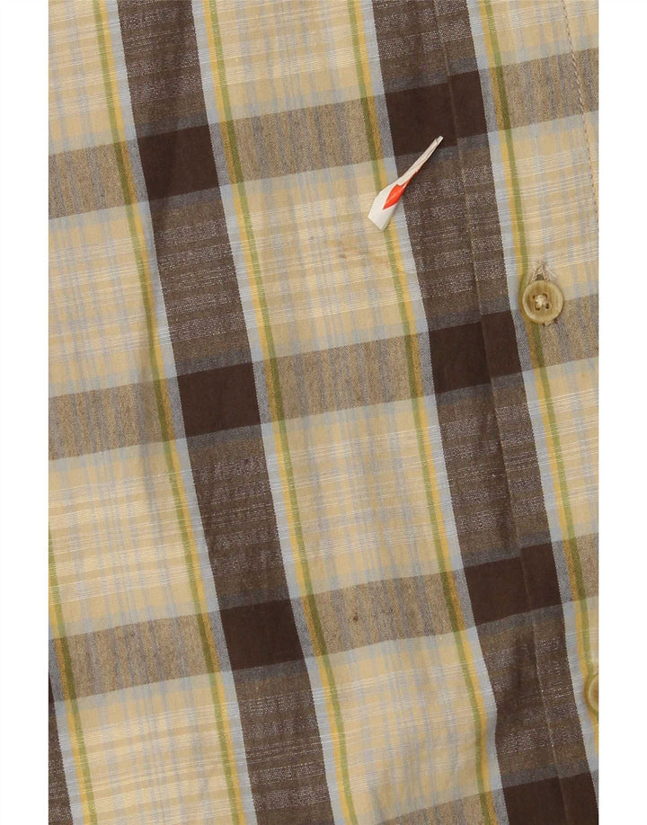 Marlboro Classics Mens Shirt XL Beige Check Cotton