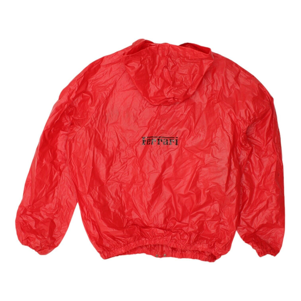 Ferrari Mens Red Lightweight Hooded Rain Coat Jacket | Vintage Motorsports | Vintage Messina Hembry | Thrift | Second-Hand Messina Hembry | Used Clothing | Messina Hembry 