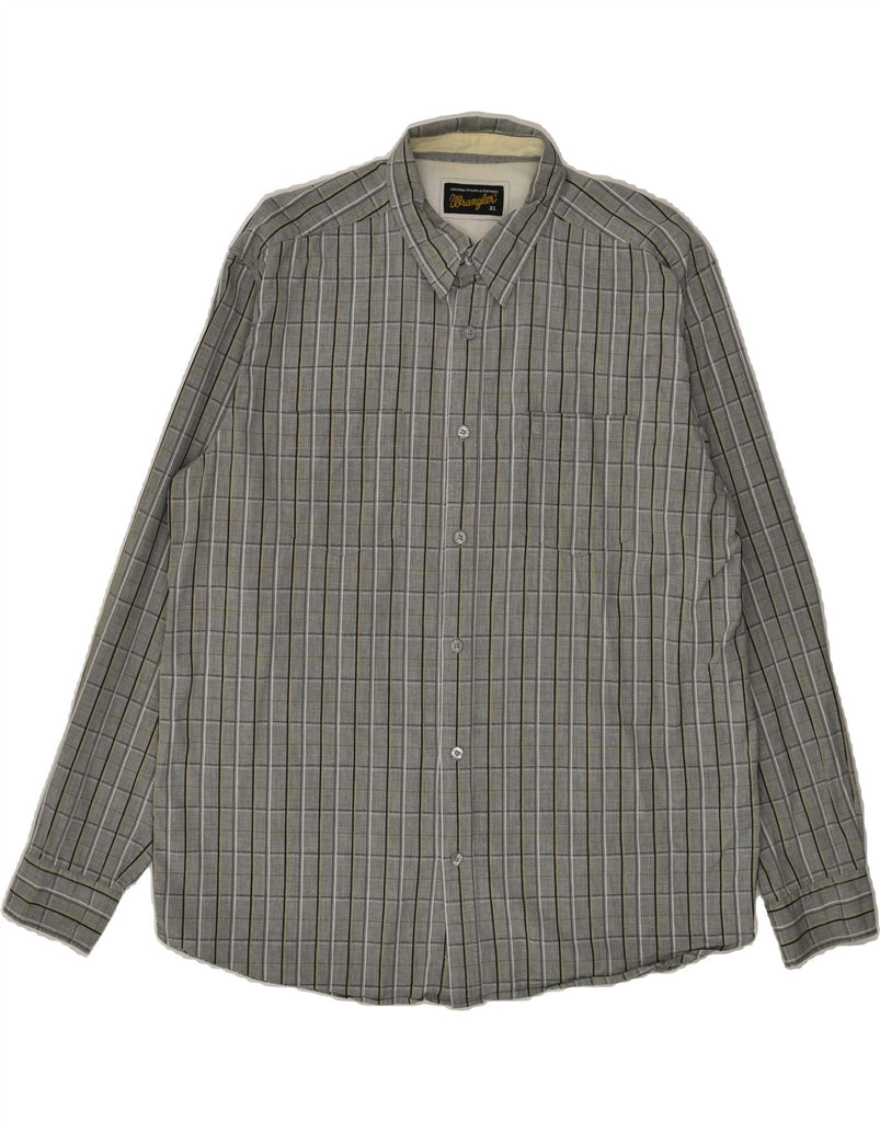 WRANGLER Mens Shirt XL Grey Check Cotton | Vintage Wrangler | Thrift | Second-Hand Wrangler | Used Clothing | Messina Hembry 