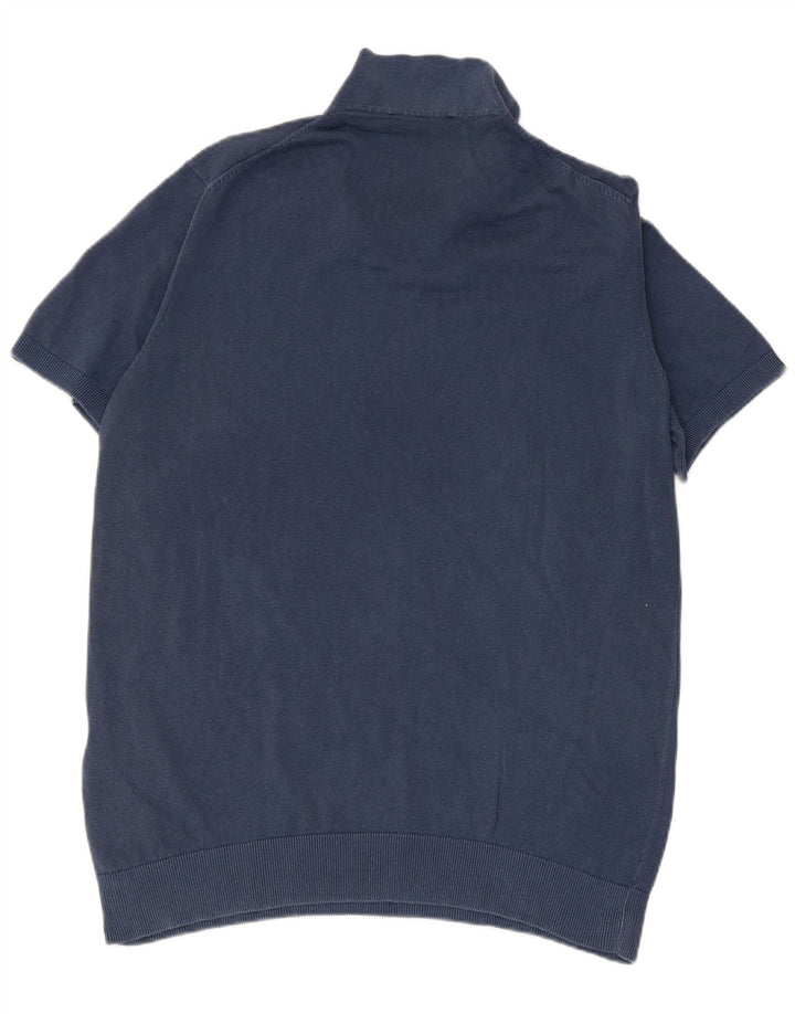 LIU JO Mens Polo Shirt XL Navy Blue Cotton