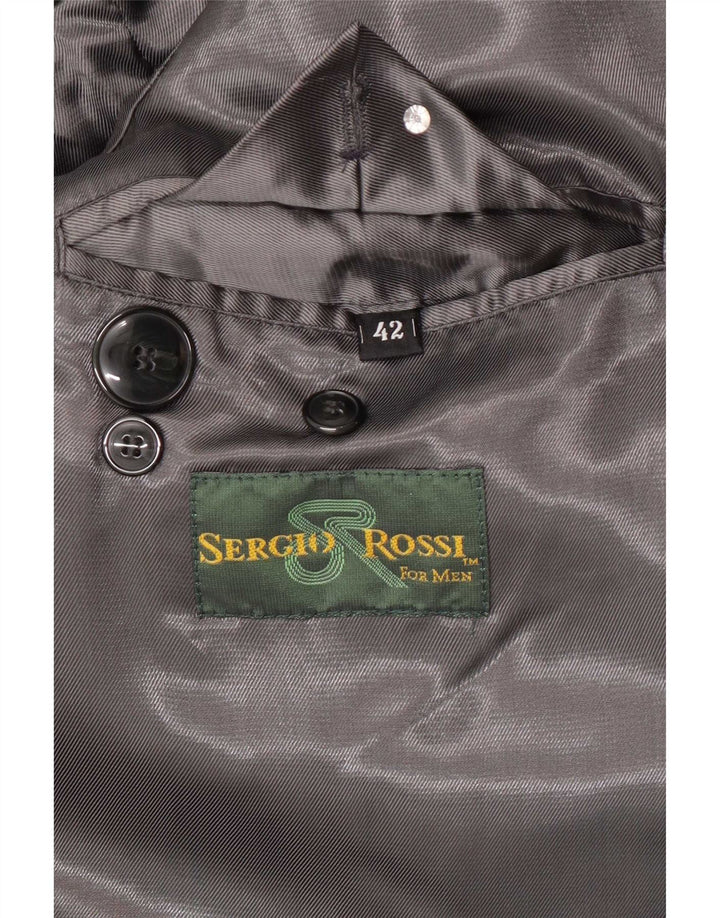 Sergio rossi Mens Overcoat UK 42 XL Grey Wool