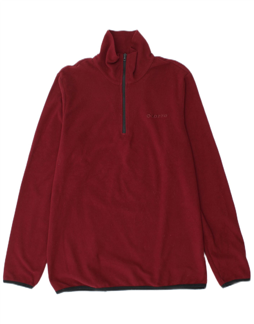 Lotto Mens Zip Neck Fleece Jumper Medium Burgundy Polyester