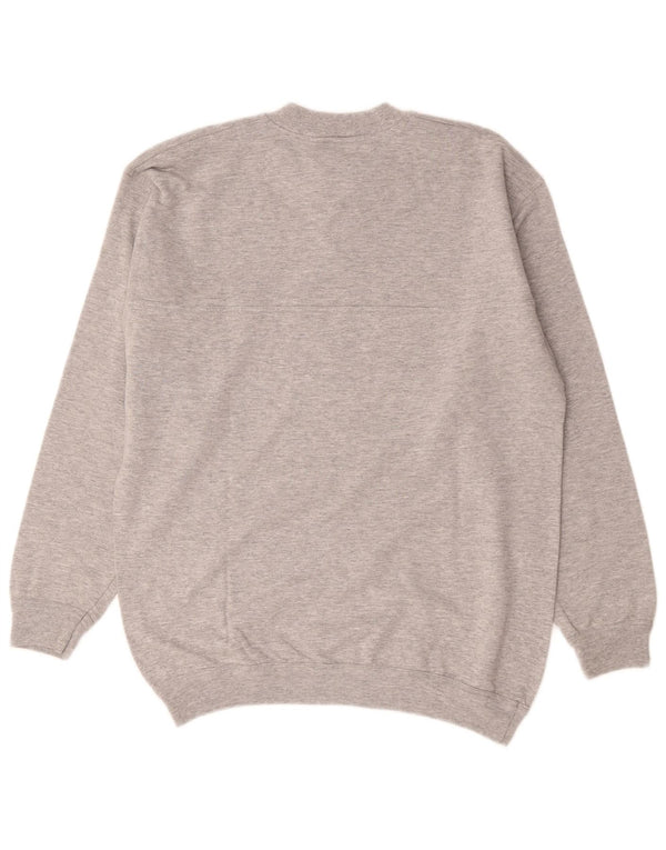 Roby Mens Graphic Sweatshirt Jumper Medium Grey Cotton