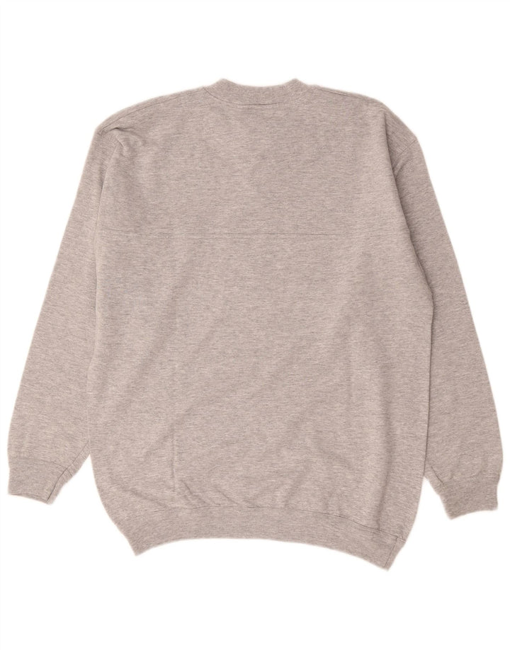 Roby Mens Graphic Sweatshirt Jumper Medium Grey Cotton