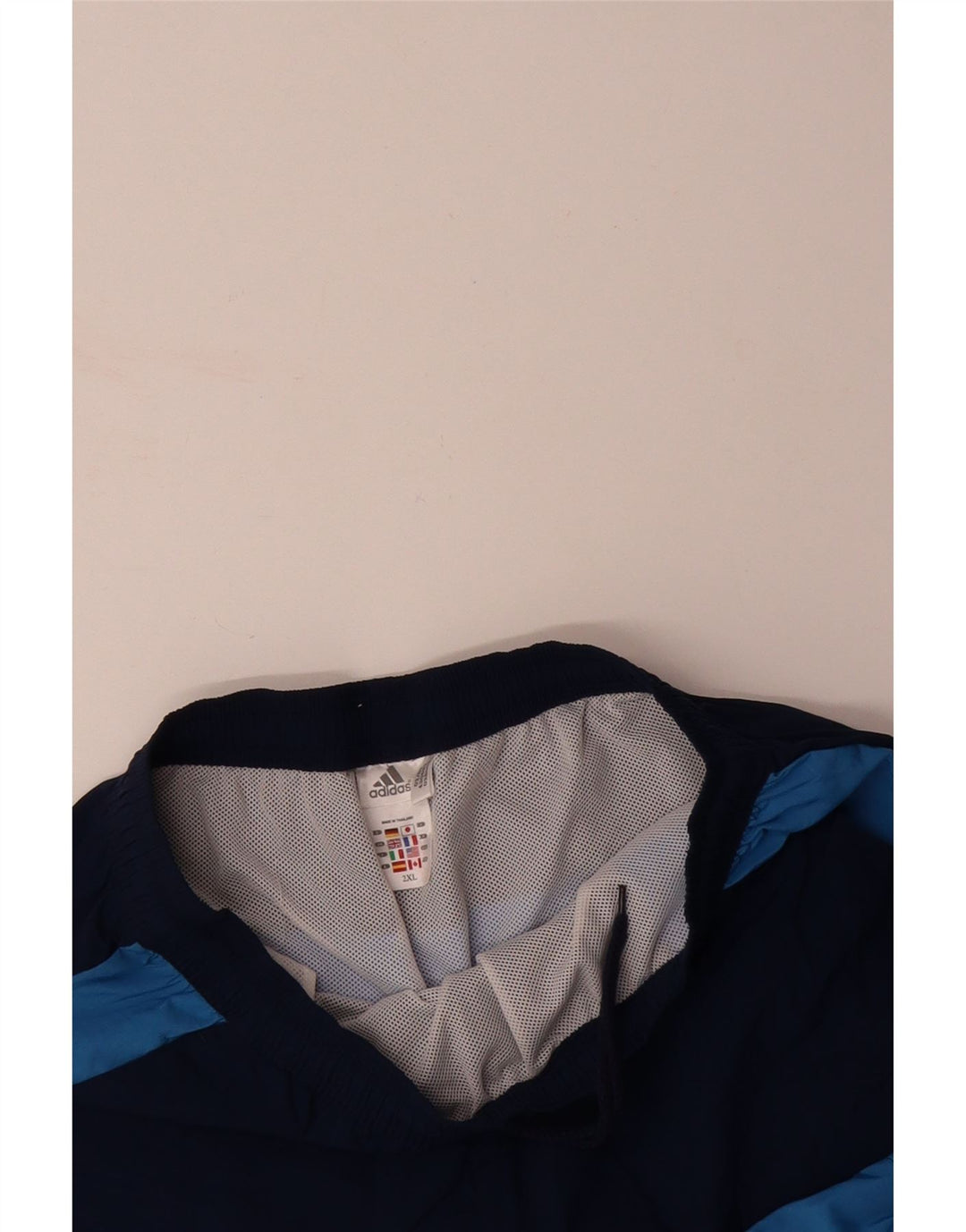 ADIDAS Mens Graphic Sport Shorts 2XL Navy Blue Colourblock Polyester