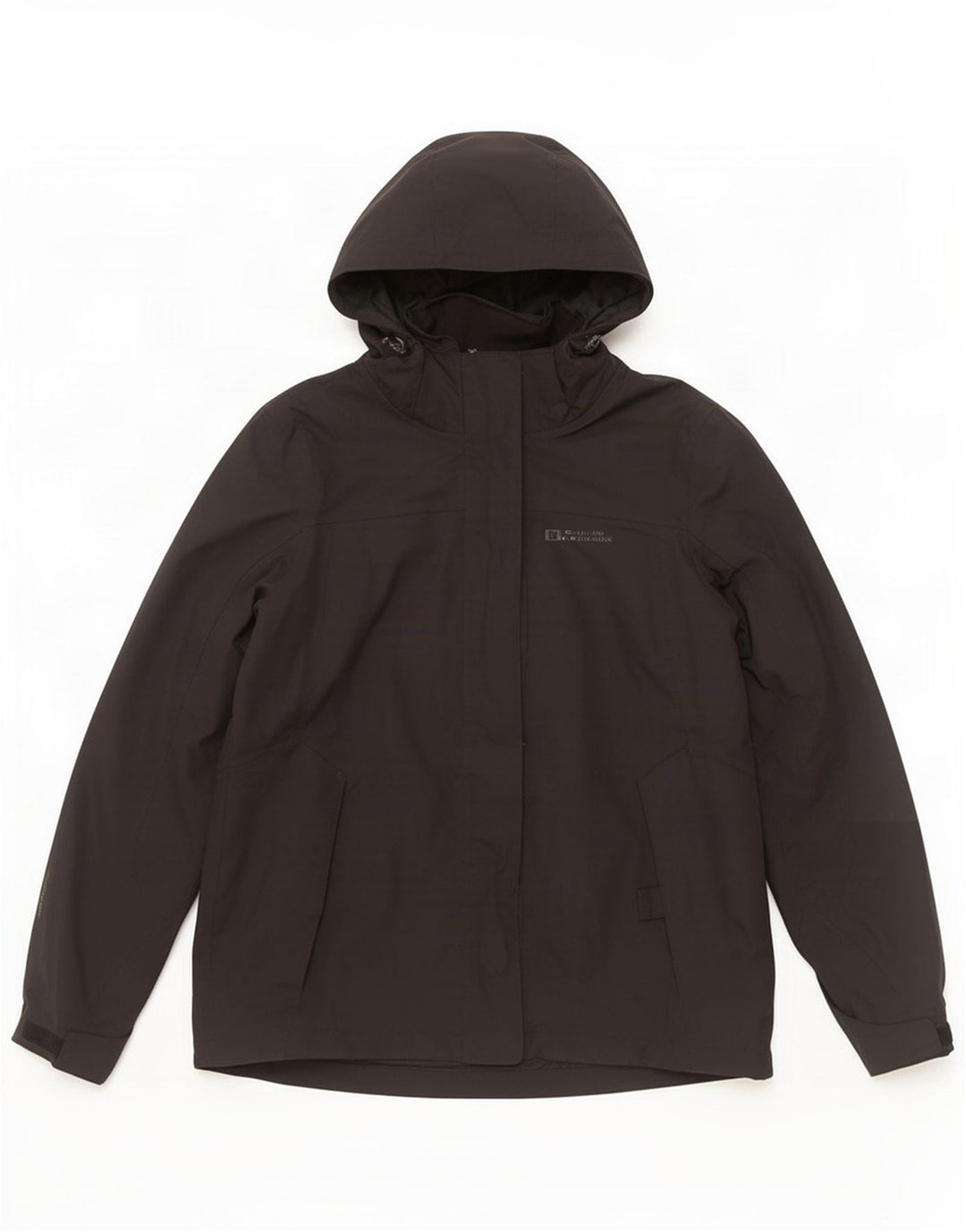 Mountain Warehouse Womens Hooded Rain Jacket UK 12 Medium Black Polyester