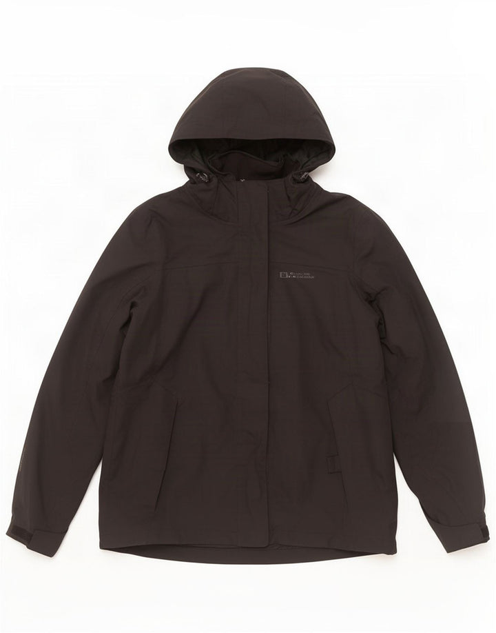 Mountain Warehouse Womens Hooded Rain Jacket UK 12 Medium Black Polyester