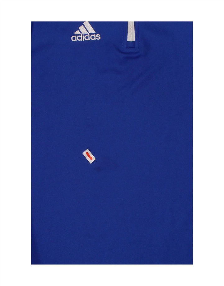 ADIDAS Boys Aeroready Zip Neck Pullover Tracksuit Top 9-10 Years Blue