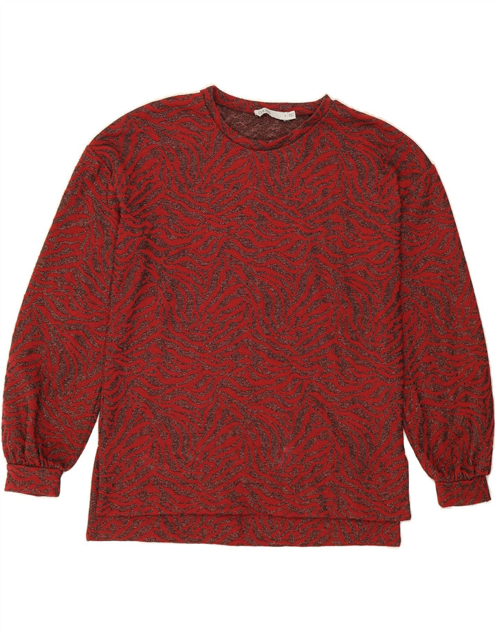 OASIS Womens Oversized Abstract Pattern Blouse Top UK 10 Small Red Vintage Oasis and Second-Hand Oasis from Messina Hembry 