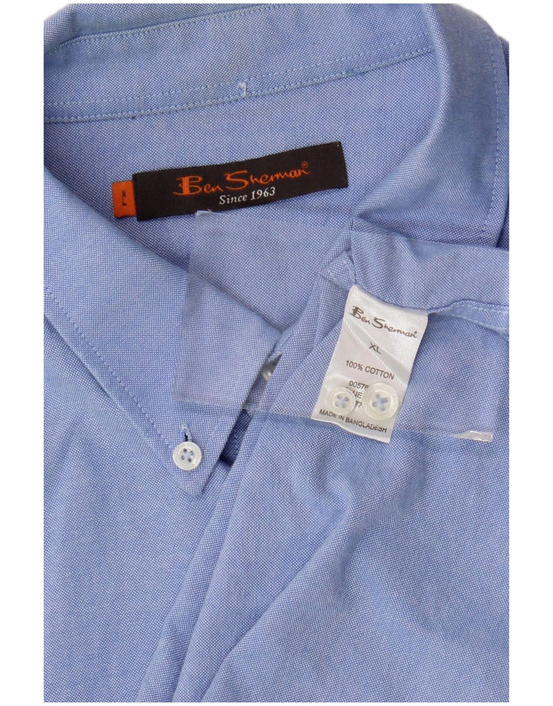 Ben Sherman Mens Shirt XL Blue Cotton
