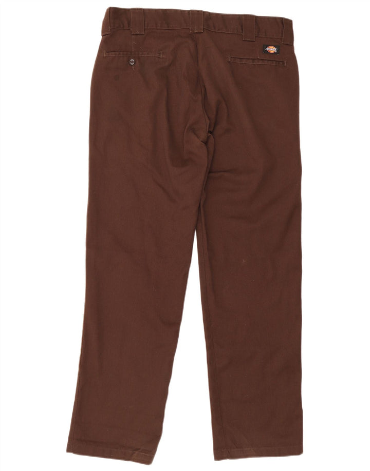 Dickies Mens Straight Chino Trousers W34 L32 Brown Polyester