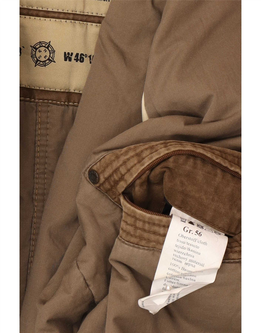 Camel Active Mens Military Jacket IT 56 3XL Brown Cotton
