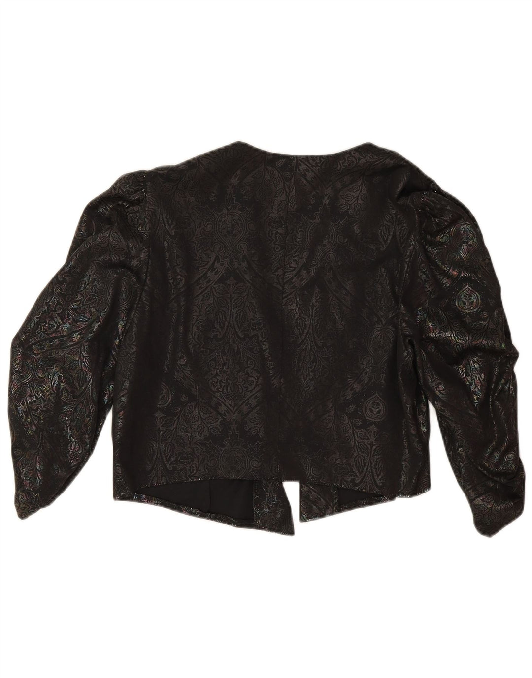C & A Womens 3/4 Sleeve Bolero Top IT 42 Medium Black Paisley