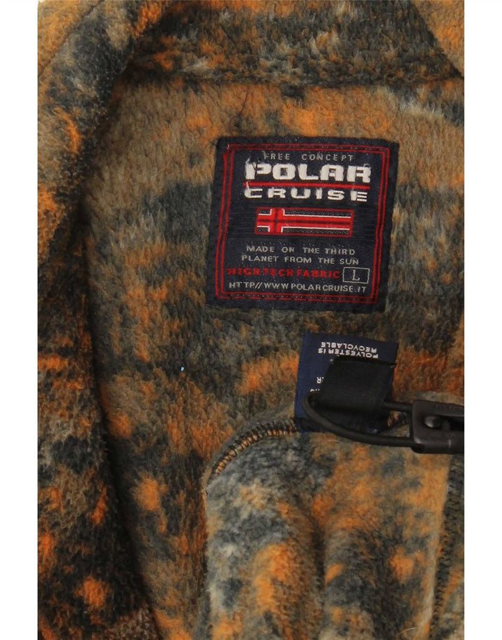 Vintage Mens Fleece Jacket UK 40 Large Multicoloured Flecked Polyester