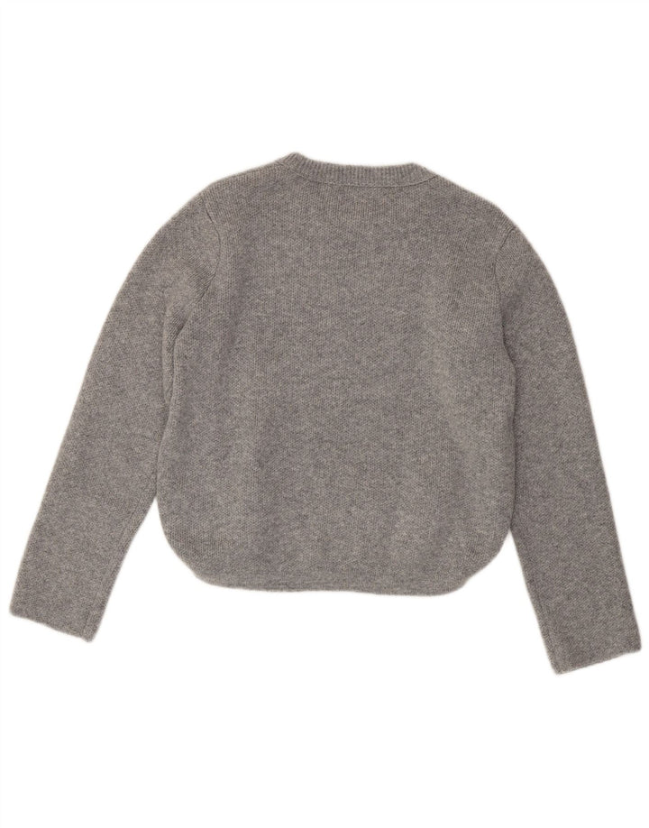 Zara Womens Crew Neck Jumper Sweater UK 16 Large Grey Polyamide