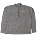 Nike Mens Zip Neck Pullover Tracksuit Top XL Grey Flecked Polyester