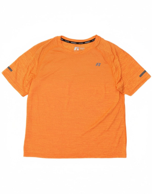 Russell Athletic Boys T-Shirt Top 15-16 Years 2XL Orange Sports