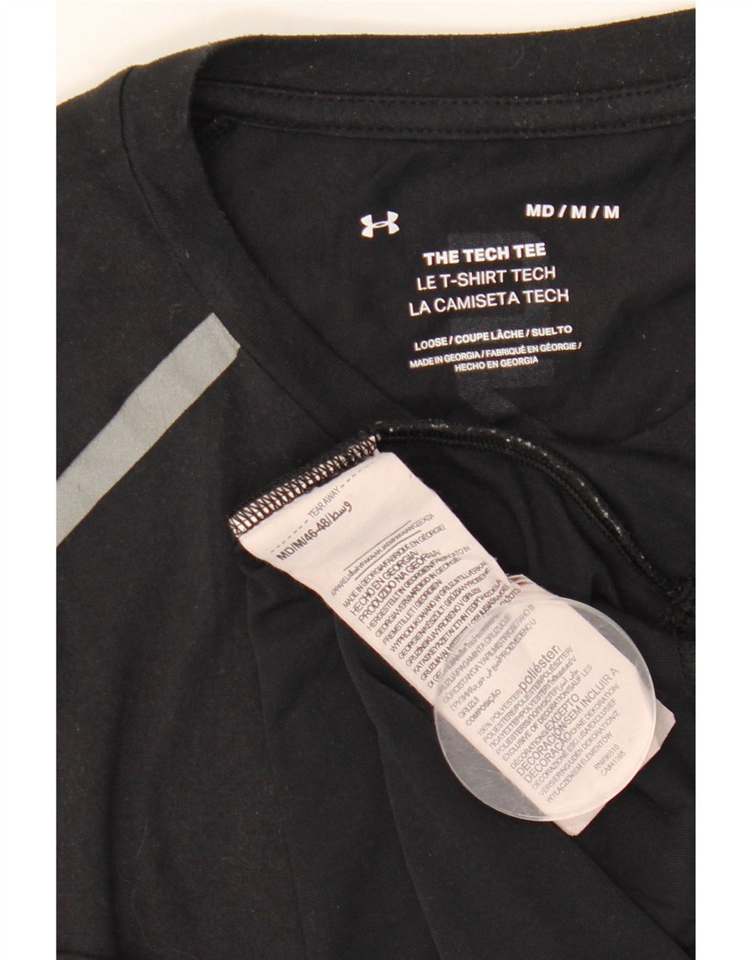 Under Armour Mens Graphic T-Shirt Top Medium Black Polyester