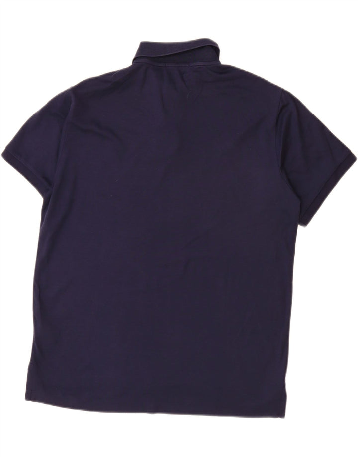 POLO RALPH LAUREN Mens Custom Slim Fit Polo Shirt Large Navy Blue Cotton