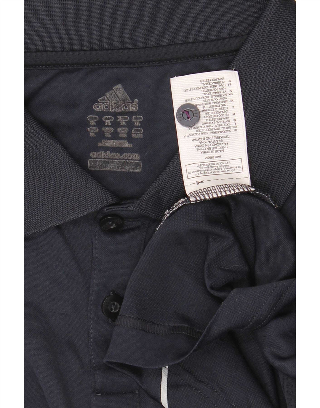 Adidas Mens Climacool Polo Shirt XL Navy Blue Colourblock Polyester