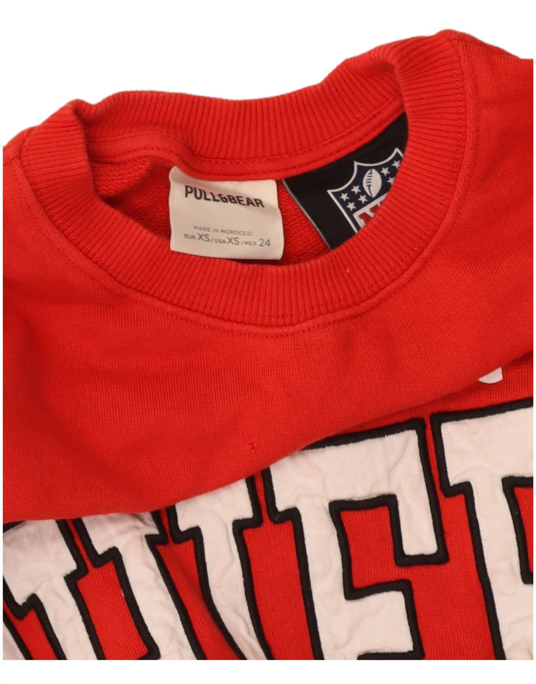 PULL & BEAR Womens Oversized Sweatshirt Jumper UK 6 XS Red