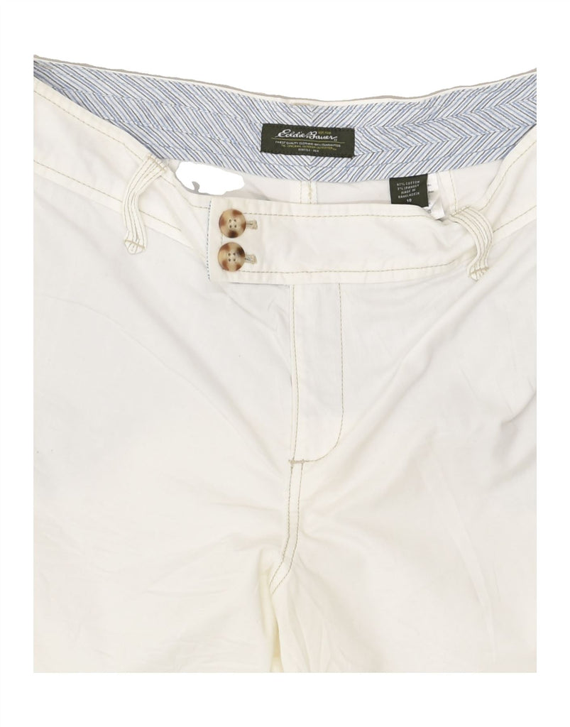 EDDIE BAUER Womens Chino Shorts US 10 Large W34  White Cotton | Vintage Eddie Bauer | Thrift | Second-Hand Eddie Bauer | Used Clothing | Messina Hembry 