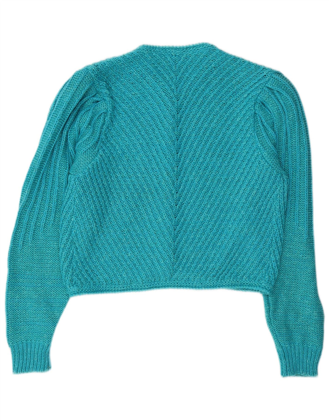 Vintage Womens Crop Cardigan Sweater UK 14 Medium Blue