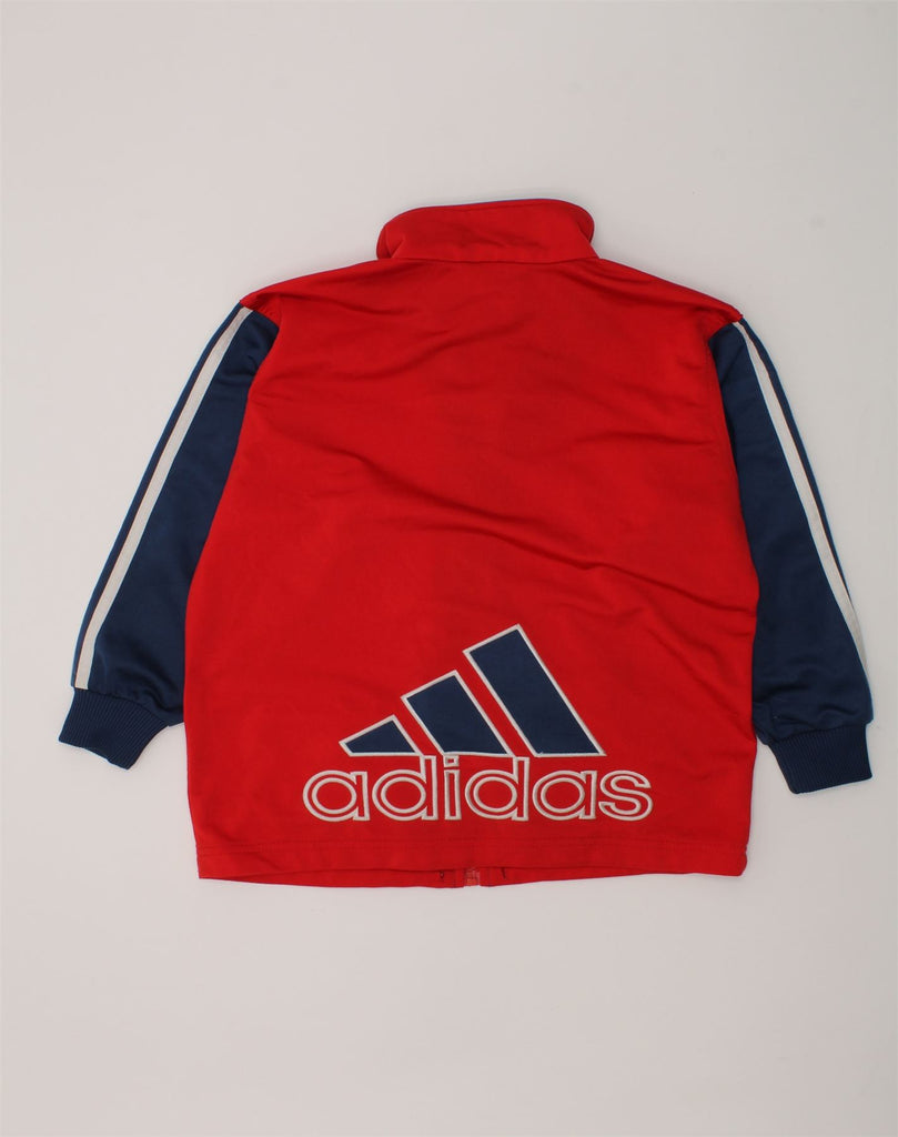 ADIDAS Boys Tracksuit Top Jacket 7-8 Years Red Colourblock Polyester | Vintage Adidas | Thrift | Second-Hand Adidas | Used Clothing | Messina Hembry 