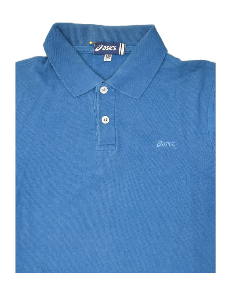 ASICS Boys Polo Shirt 9-10 Years Blue Cotton | Vintage Asics | Thrift | Second-Hand Asics | Used Clothing | Messina Hembry 