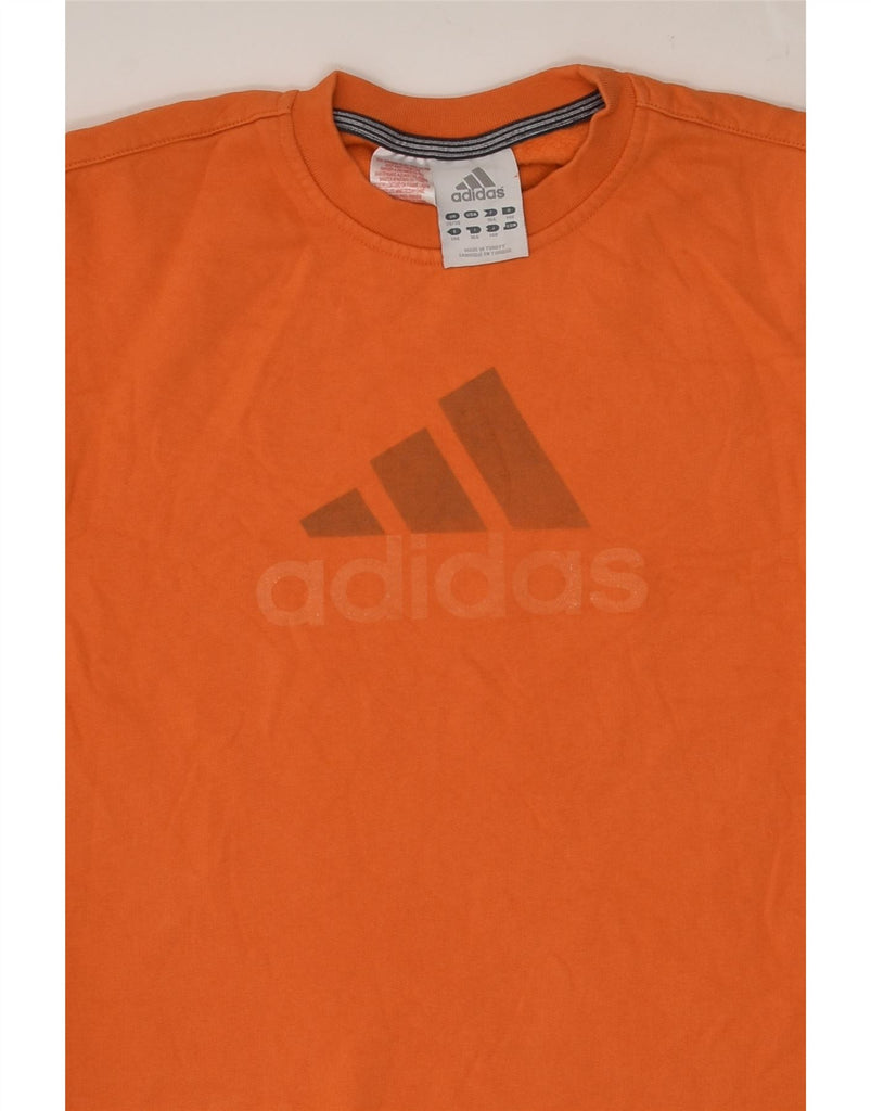 ADIDAS Boys Graphic Sweatshirt Jumper 9-10 Years Orange Cotton | Vintage Adidas | Thrift | Second-Hand Adidas | Used Clothing | Messina Hembry 