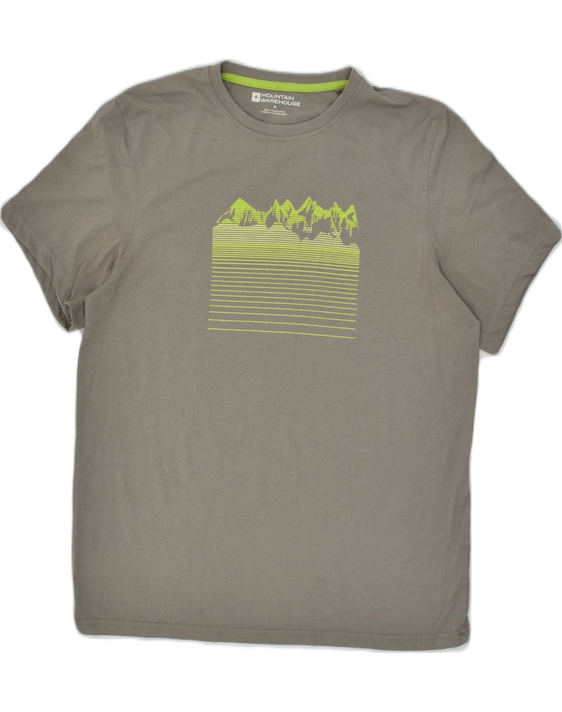 MOUNTAIN WAREHOUSE Mens Graphic T-Shirt Top Medium Grey Cotton | Vintage Mountain Warehouse | Thrift | Second-Hand Mountain Warehouse | Used Clothing | Messina Hembry 