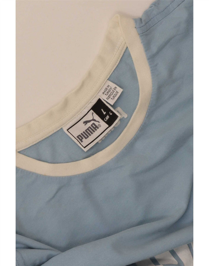 Puma Mens Graphic T-Shirt Top Large Blue