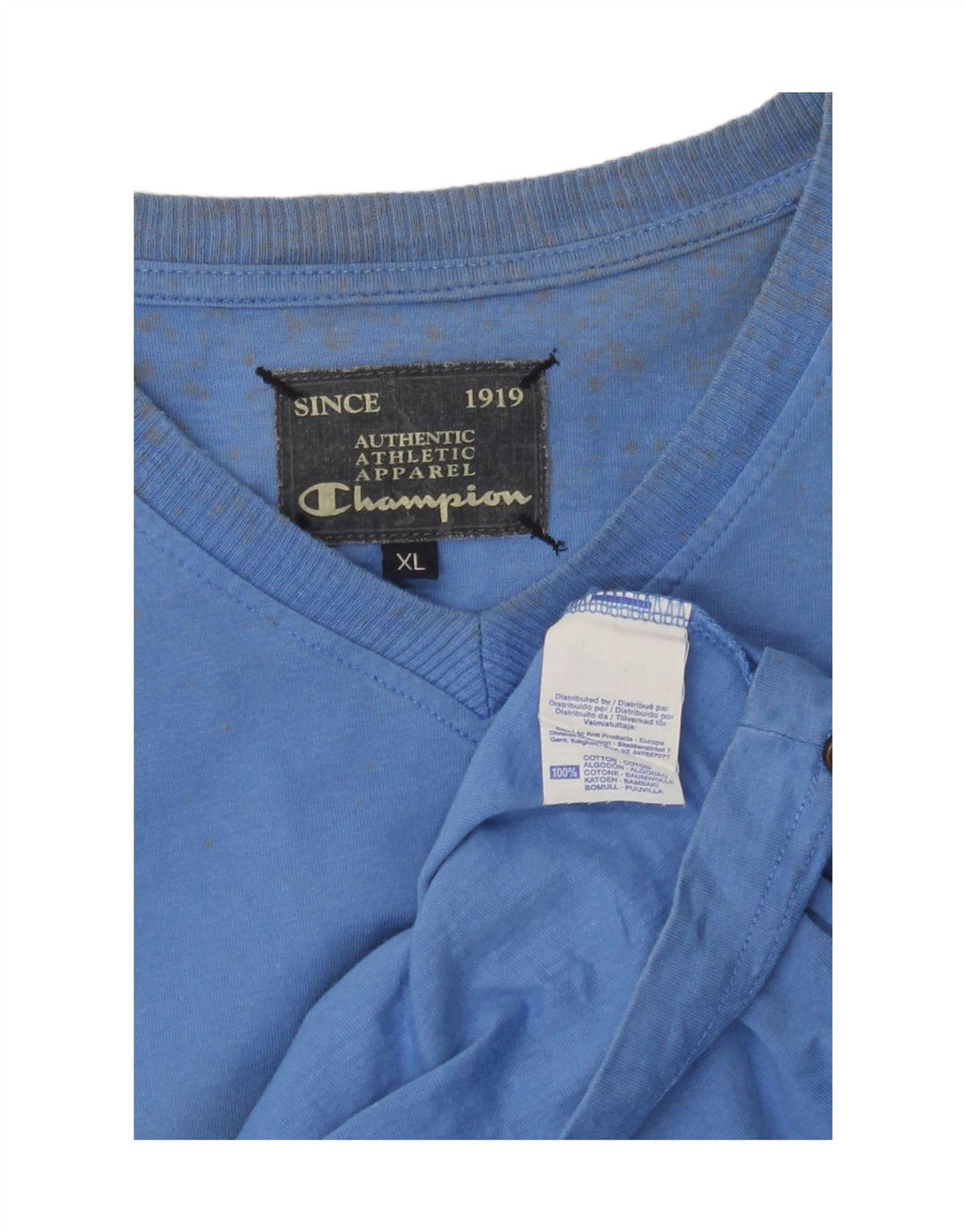 CHAMPION Mens Graphic T-Shirt Top XL Blue Cotton Vintage Champion and Second-Hand Champion from Messina Hembry 