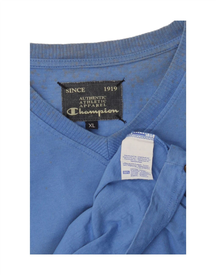 CHAMPION Mens Graphic T-Shirt Top XL Blue Cotton Vintage Champion and Second-Hand Champion from Messina Hembry 