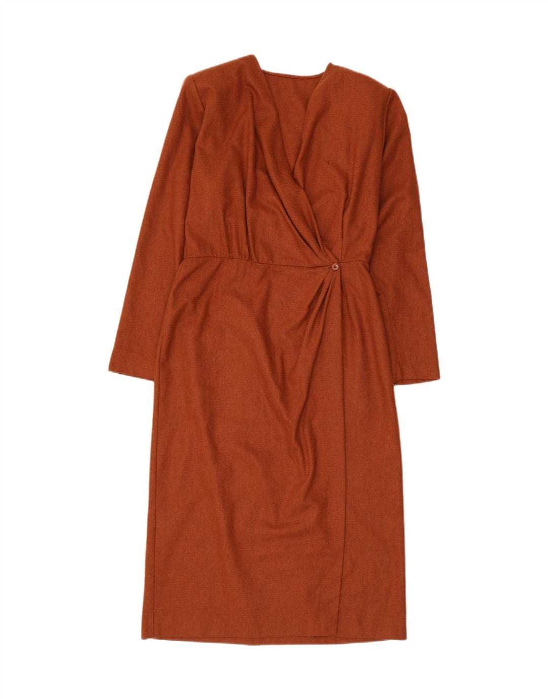 Vintage Womens Long Sleeve Wrap Dress IT 46 Large Brown
