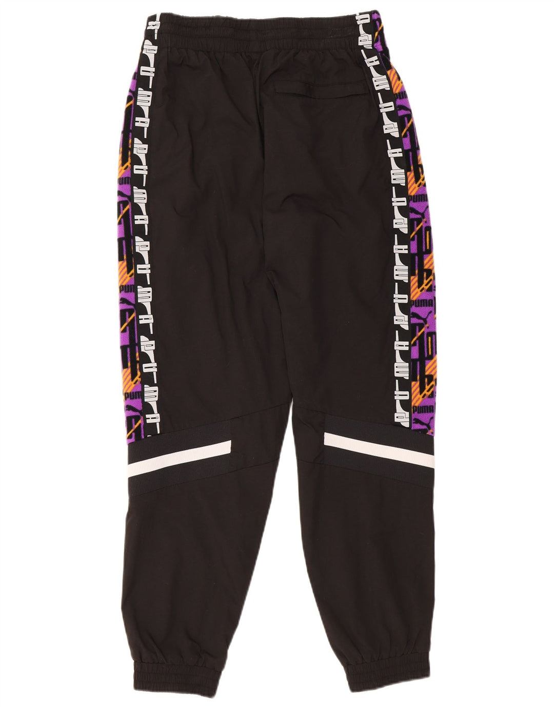 PUMA Mens Graphic Tracksuit Trousers Joggers Small  Black Colourblock