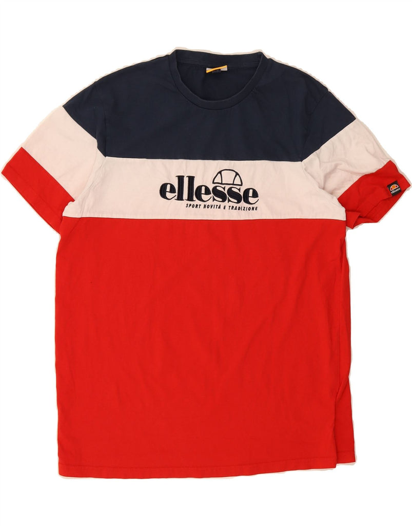 ELLESSE Mens Graphic T-Shirt Top XL Multicoloured Colourblock Cotton Vintage Ellesse and Second-Hand Ellesse from Messina Hembry 