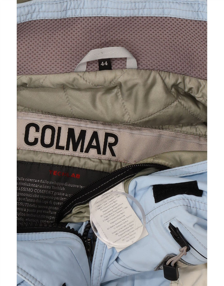 Colmar Womens Hooded Ski Jacket IT 44 Medium Blue Colourblock Polyamide