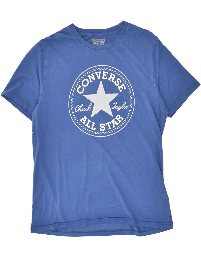 CONVERSE Mens Graphic T-Shirt Top Small Blue Cotton | Vintage Converse | Thrift | Second-Hand Converse | Used Clothing | Messina Hembry 