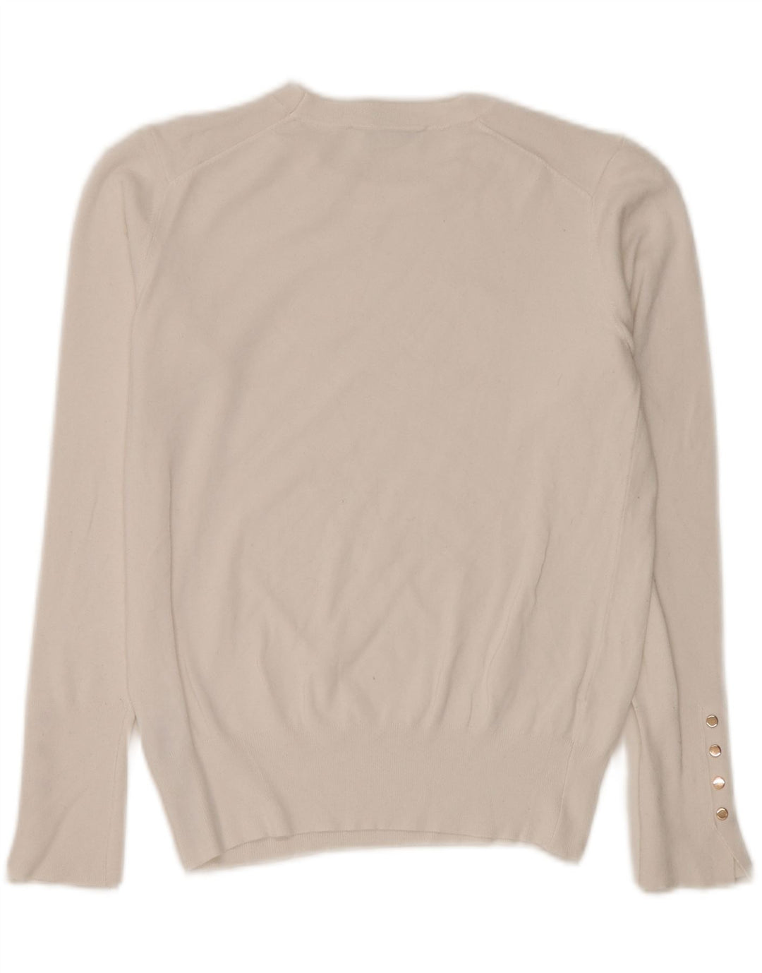 Zara Womens Crew Neck Jumper Sweater UK 14 Large White Viscose