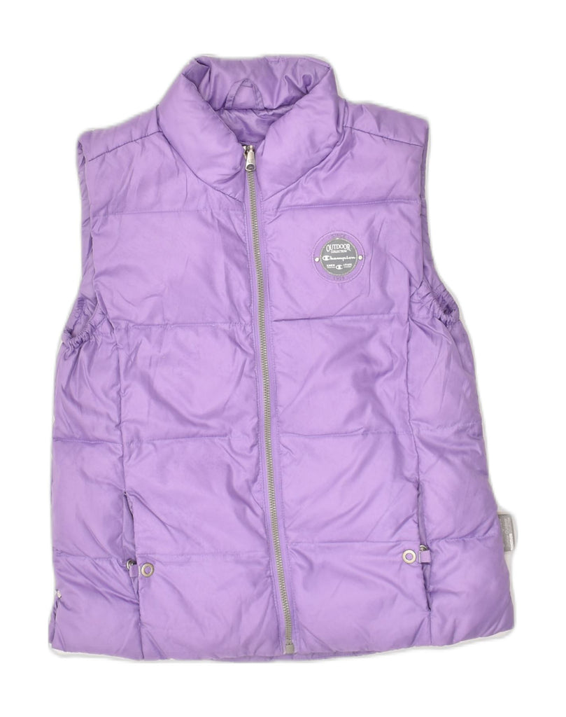 CHAMPION Girls Padded Gilet 7-8 Years Small Purple Polyester | Vintage Champion | Thrift | Second-Hand Champion | Used Clothing | Messina Hembry 