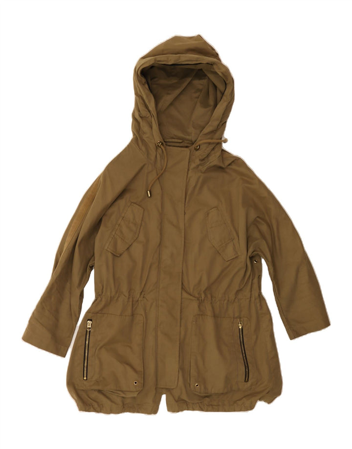 ZARA Womens Hooded Parka Jacket UK 10 Small Khaki Vintage Zara and Second-Hand Zara from Messina Hembry 