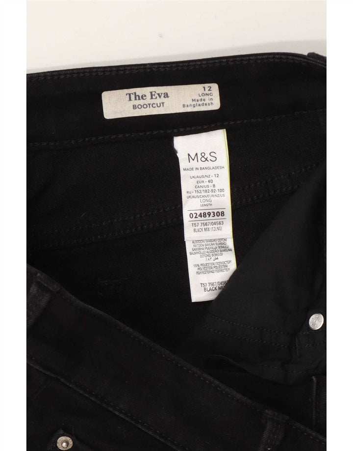 Marks & Spencer Womens The Eva Bootcut Jeans UK 12 Medium W32 L32 Black
