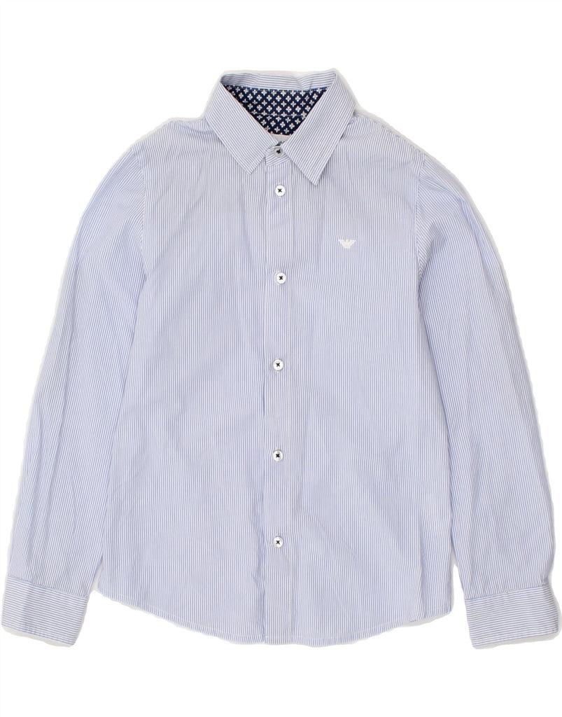 ARMANI JUNIOR Boys Shirt 7-8 Years Blue Striped Cotton | Vintage Armani Junior | Thrift | Second-Hand Armani Junior | Used Clothing | Messina Hembry 