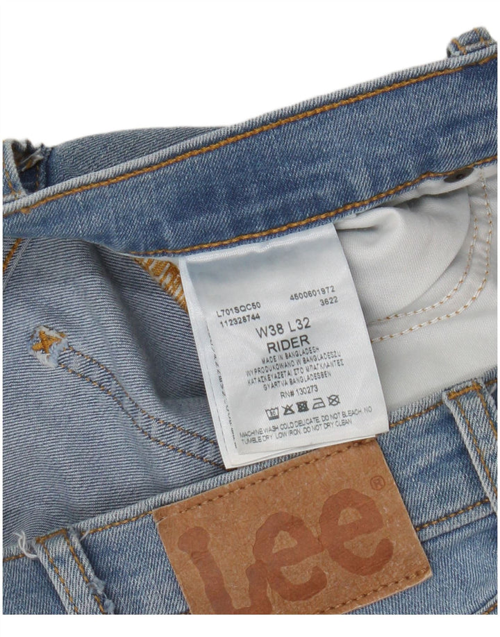 Lee Mens Rider Slim Jeans W38 L32 Blue Cotton