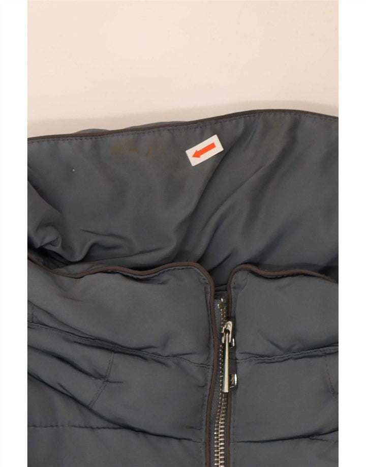 Marks & Spencer Womens Hooded Padded Jacket UK 12 Medium Blue Polyester