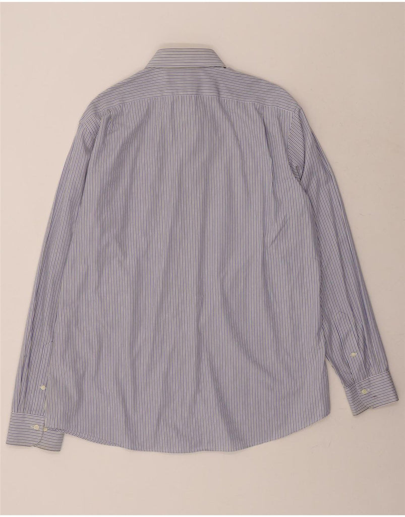 RALPH LAUREN Mens Fitted Shirt Size 17 43 XL Blue Pinstripe Cotton Vintage Ralph Lauren and Second-Hand Ralph Lauren from Messina Hembry 
