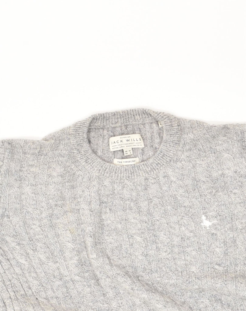 JACK WILLS Womens Superior Crew Neck Jumper Sweater UK 10 Small  Grey | Vintage Jack Wills | Thrift | Second-Hand Jack Wills | Used Clothing | Messina Hembry 