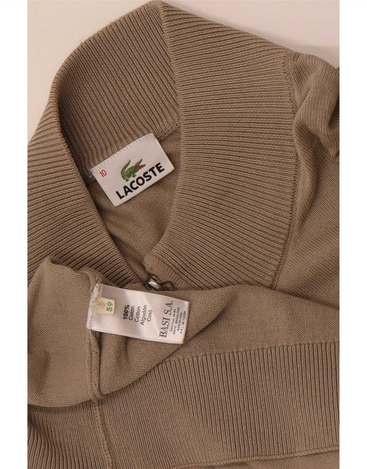 Lacoste Mens Cardigan Sweater Size 10 5XL Beige Cotton