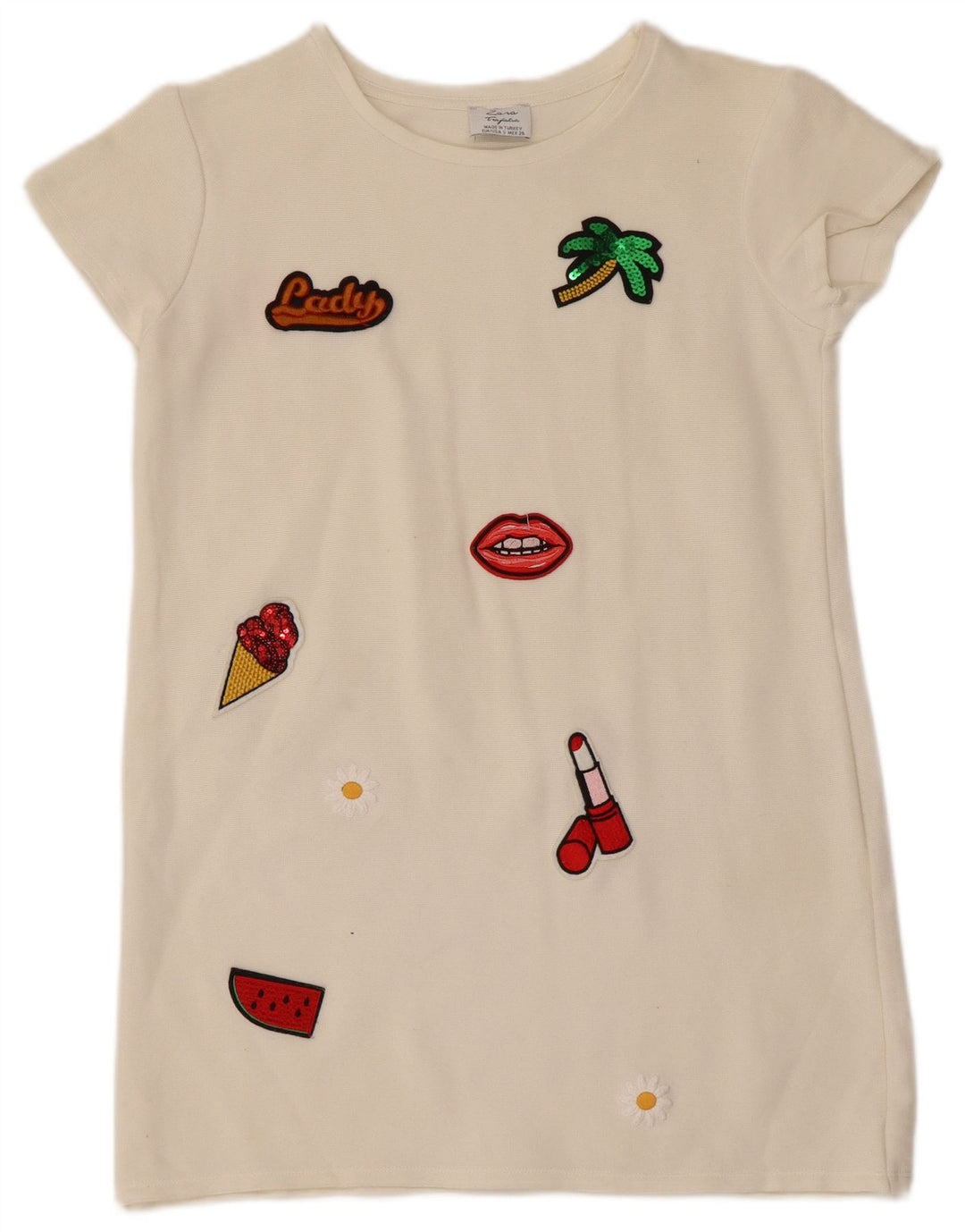 Zara Womens Trafaluc Tunic Top UK 10 Small Off White